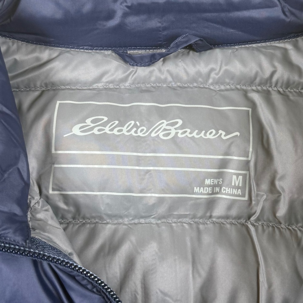 NEW Eddie Bauer Mens Medium Blue CirrusLite 650 Down Fill Puffer Jacket - Picture 4 of 8
